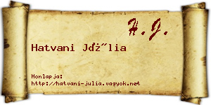 Hatvani Júlia névjegykártya