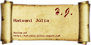 Hatvani Júlia névjegykártya