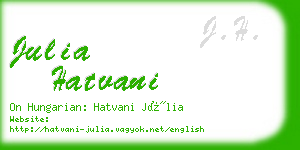 julia hatvani business card